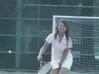 Asian siren slakes fierce urge with pro tennis coach, Tokyo Nippon porn debut!