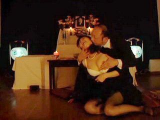 Sexually ravished by the dead - A Tokyo Nippon porn fuck fest in front of a China china coffin